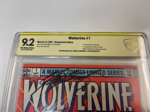 Wolverine # 1 CBCS 9.2 GRADED Comic Book SIGNED 2X Claremont + Marvel Comic JH6