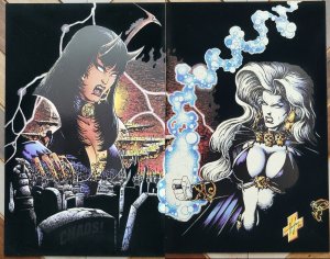 LADY DEATH Between Heaven & Hell (1995) NM Black Velvet Premium Wraparound Cover