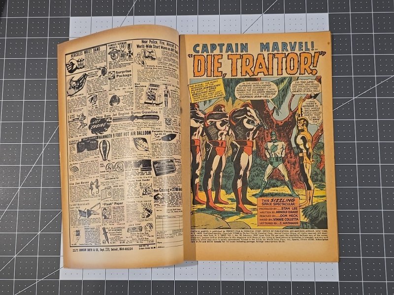 Captain Marvel #10 Number 1 Cover App (Marvel Comics Feb-1969)