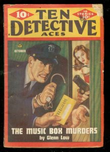 TEN DETECTIVE ACES PULP OCT 1946-MUSIC BOX MURDER-CRIME VG-