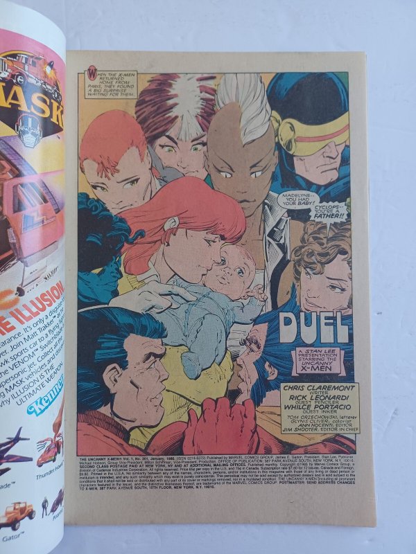 X-Men #201 - 1st appearance baby Cable - KEY - 1986 - VF/NM