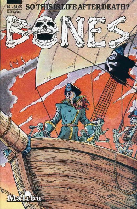 Bones #4 FN ; Malibu | Living Skeleton Pirate