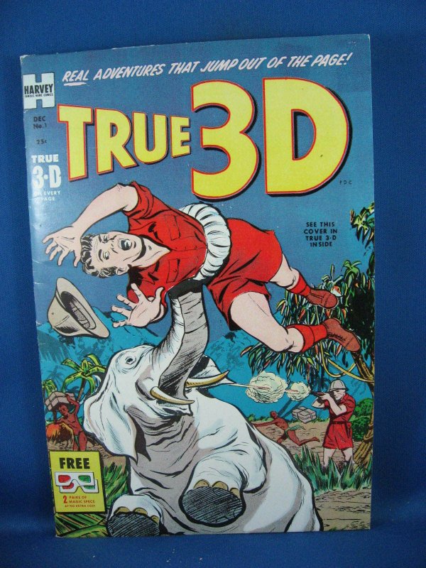 True 3-D #1 (Dec 1953, Harvey) Fine+ Glasses included