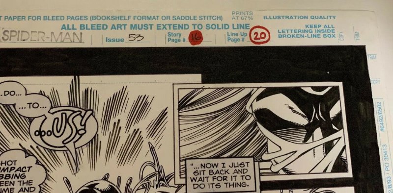 Spider-man 53 Original Art Page 16 20 Scarlet Spider V Venom Tom Lyle 1/2 Splash