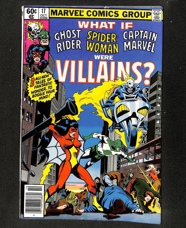 What If? (1977) #17 Newsstand Variant Ghost Rider Spider-Woman Captain Marvel!