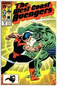 WEST COAST AVENGERS #25, VF+, Wonder Man vs Abomination, HawkEye, Iron Man, 1985