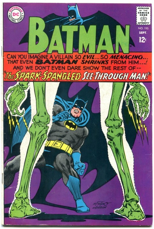 BATMAN #195 comic book-1967-1st appearance Bag O' Bones FN+