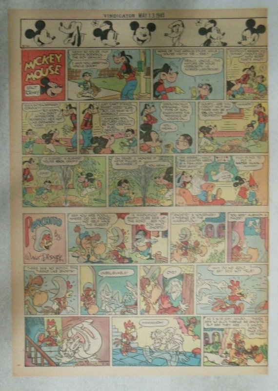 Mickey Mouse Sunday Page by Walt Disney from 5/13/1945 Tabloid Page Size
