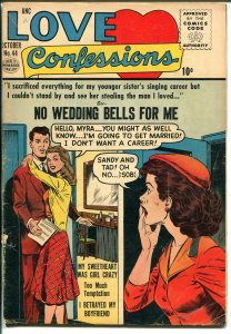 Love Confessions #44 1955-Quality-Romance triangle-Spicy Good Girl Art-VG-