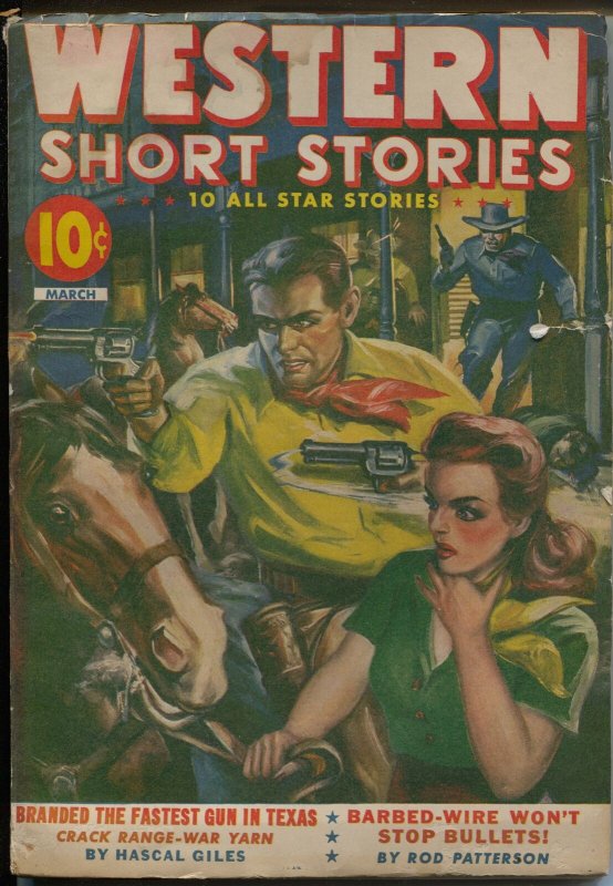 Western Short Stories-Red Circle-pulp-WWII era-western thrills-McCulley-VG