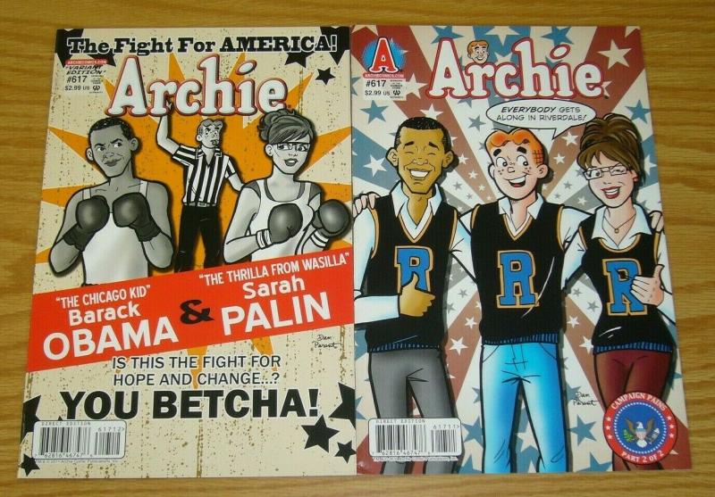 Archie #617 VF/NM + variant BARACK OBAMA VS SARAH PALIN boxing event cover