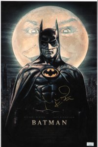 Batman 1989 Movie Poster Signed by Michael Keaton - Celebrity Authentics