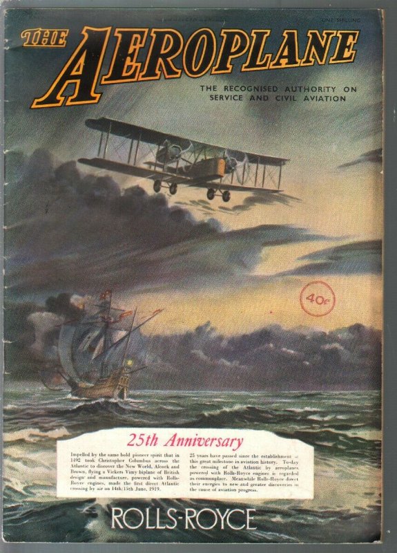 Aeroplane 6/16/1944-WWII-RAF-biplane cover-aviation pix & info-British pub-FN