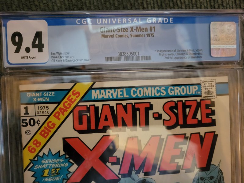 Giant-Size X-Men #1 cgc 9.4 1st Night Crawler, Storm, Colossus 2nd Wolverine