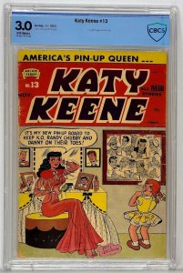 Katy Keene #13 Archie 1953 CBCS 3.0 GD/VG Golden Age Graded Comic W/ Paper Dolls