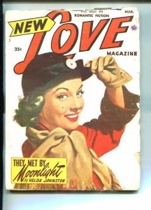 NEW LOVE-MAR 1952-ROMANTIC PULP FICTION- PIN-UP GIRL COVER-JOHNSTON-WOODS-vg