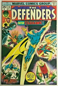 DEFENDERS#28 FN/VF 1975 FIRST STARHAWK MARVEL BRONZE AGE COMICS