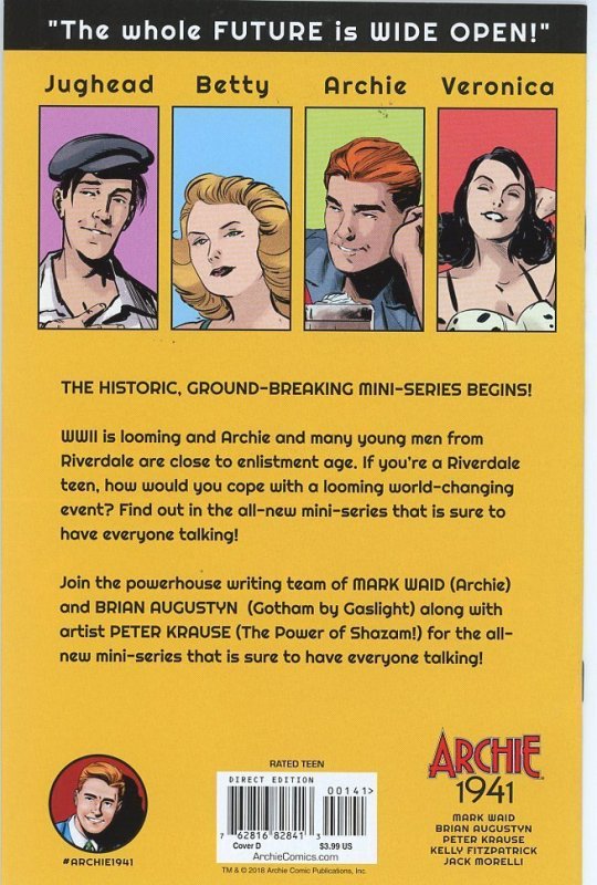 Archie 1941  Complete Set 1,2,3,4,5   9.0 (our highest grade)  Waid & Krause!