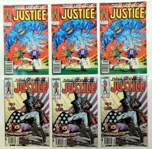 Justice Lot of 4 #13 x2, 14 x2 (1987) Marvel Comics Newsstand 1st Print