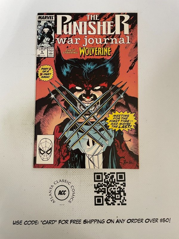Punisher War Journal # 6 NM Jim Lee Wolverine Cover Marvel Comic Book 13 J214