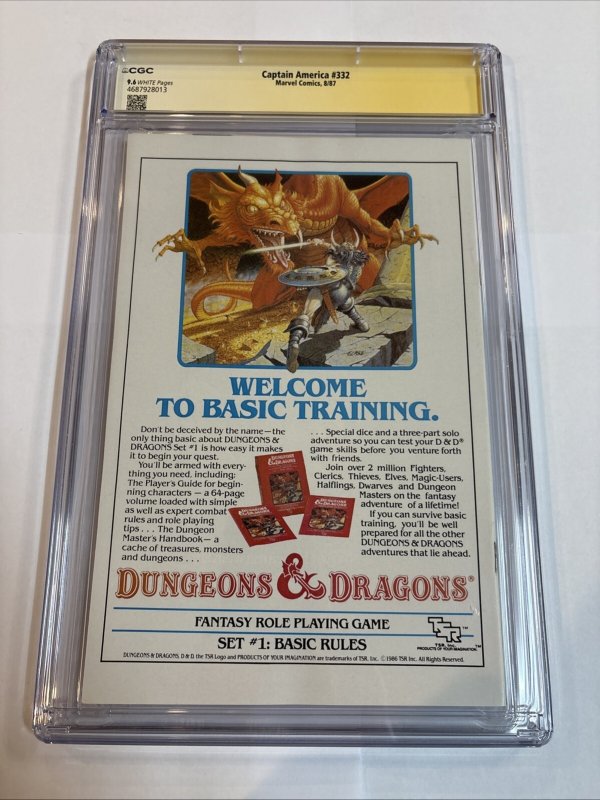 Captain America (1987) # 332 (CGC 9.6 SS) Signed & Sketch Klaus Janson