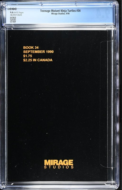 Teenage Mutant Ninja Turtles #34 (9/90) Graded CGC 9.4