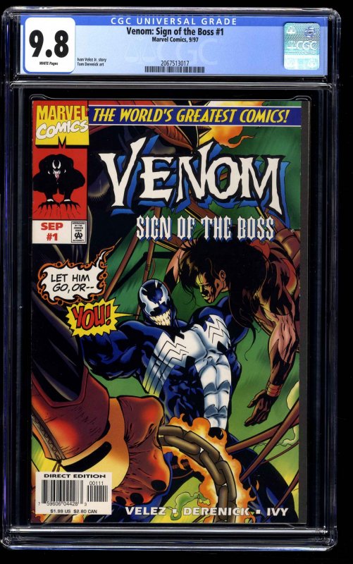 Venom: Sign of the Boss #1 CGC NM/M 9.8 White Pages