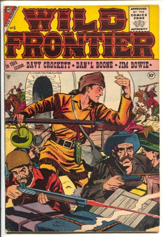 Wild Frontier #6 1957- Charlton -Davy Crockett-Daniel Boone-Jim Bowie.-Indian... 
