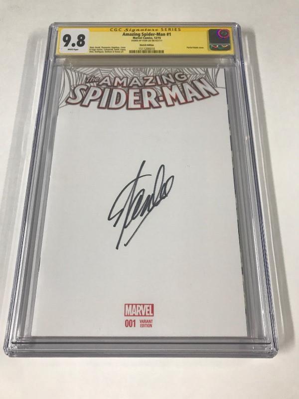 Amazing Spider-man 1 (2015) Cgc 9.8 SS Signature Series Stan Lee Blank Variant