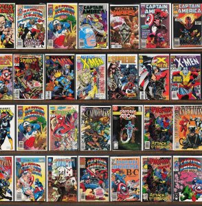 Huge Lot 140+ Comics with Captain America, Web Of Spider-Man & More!