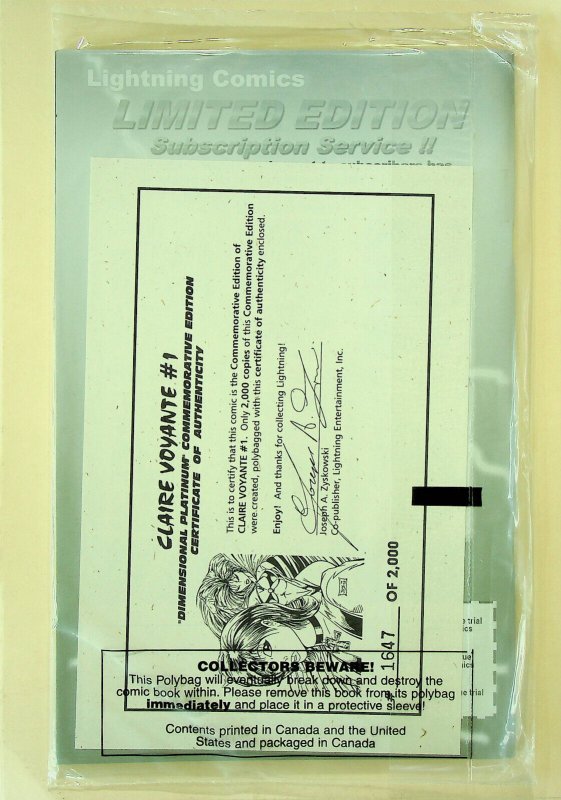 Claire Voyante #1 - Platinum Variant Sealed (Jun 1996, Lightning) - Near Mint