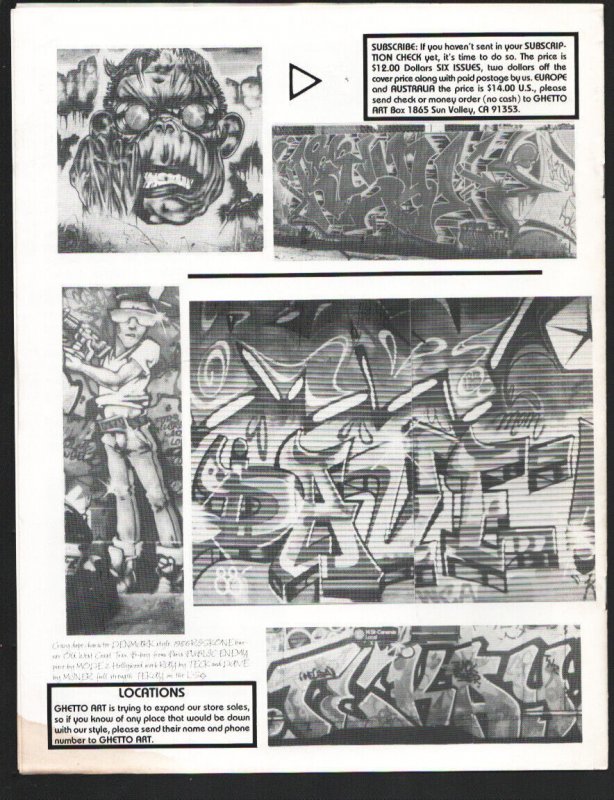 Ghetto Art #4 12/1988-  early Graffiti Street Art Magazine Can Control