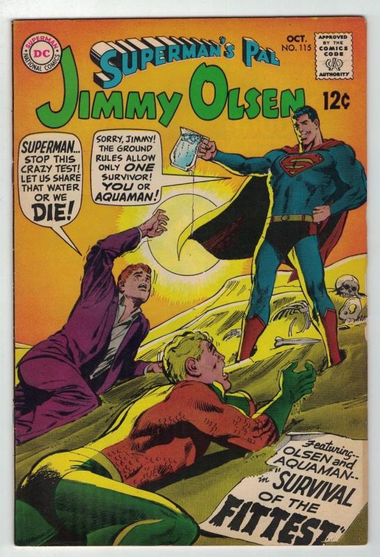 JIMMY OLSEN 115 VG-F SUPERMAN'S PAL AQUAMAN NEAL ADAMS