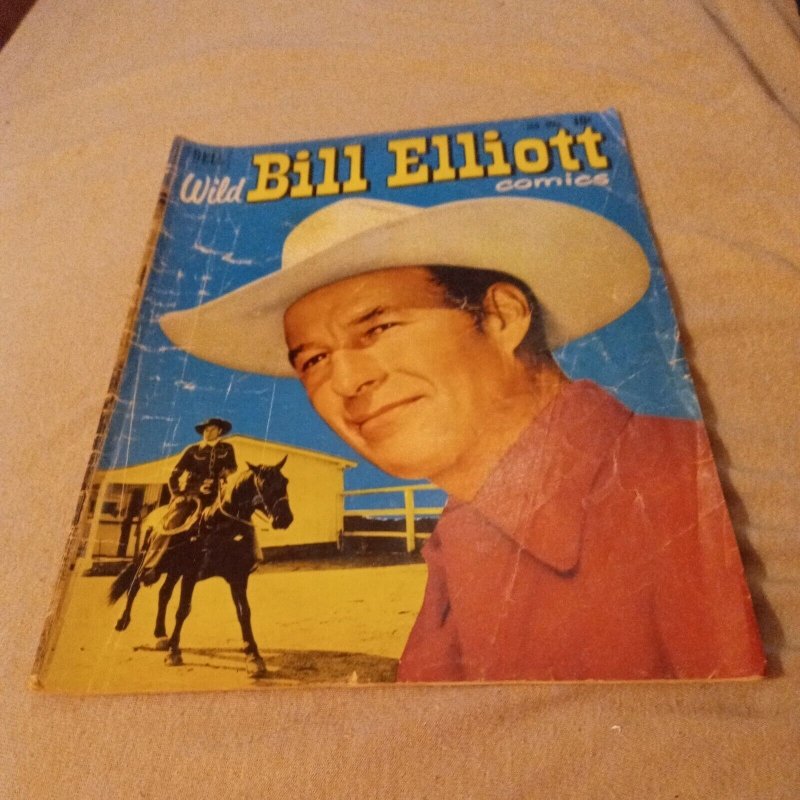 WILD BILL ELLIOTT #8 DELL COMICS GOLDEN AGE WESTERN PHOTO COVER. 1952