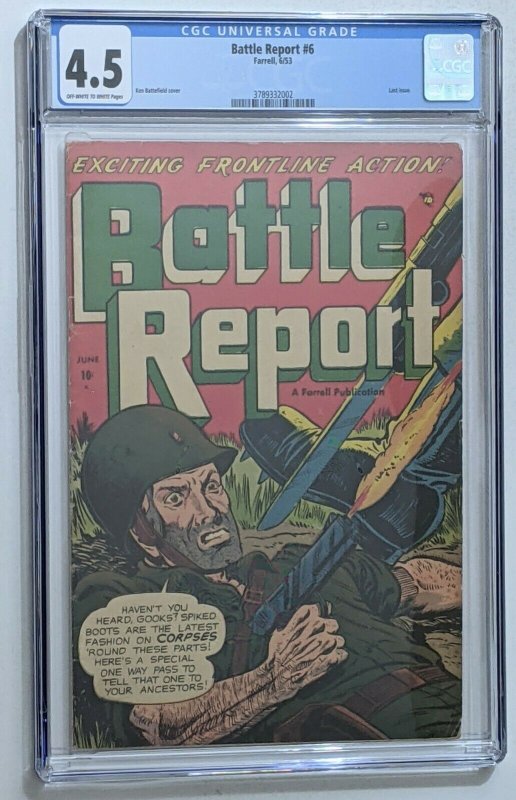 Battle Report #6 (Jun 1953, Ajax-Farrell) CGC 4.5 Ken Battlefield cover  