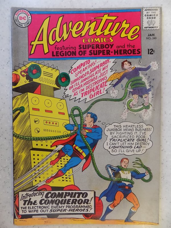 ADVENTURE COMICS # 340 LEGION OF SUPER-HEROES BOOK HAS SOME LIGHT STAINING TH...