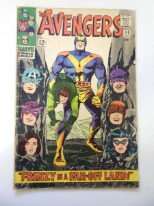 The Avengers #30 (1966) GD+ Condition ink fc centerfold detached at 1 staple