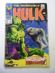 The Incredible Hulk #104 (1968) GD Condition ink/indentations fc