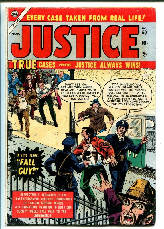 JUSTICE #50-ATLAS-PRE-CODE CRIME-DICK AYERS-PRISON-VIOLENT CRIME-vg/fn