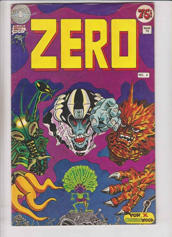 Zero Comics #2 FN (1st) print - pete von sholly - underground comix 1975