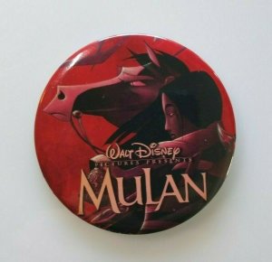 Disney Mulan 3 Large Button Badge Vintage Original Movie Promo 1998 Official 