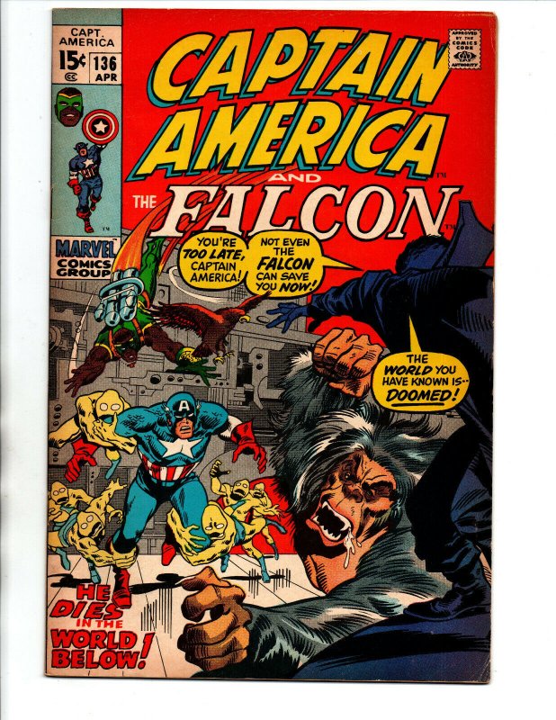 Captain America #136 - Falcon - Nick Fury - 1971 - FN/VF