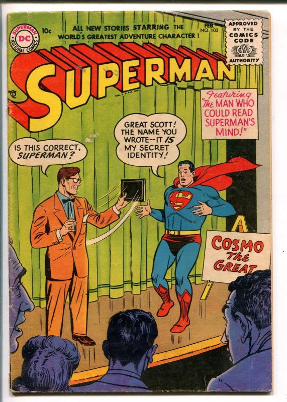 SUPERMAN #103 1956-DC-COSMO THE GREAT-vg