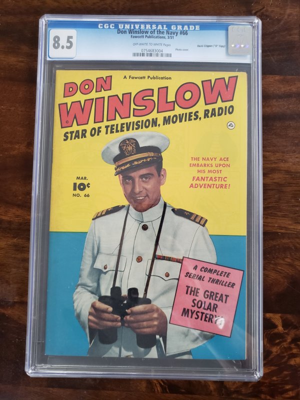 Don Winslow of the Navy 66 CGC 8.5 Crippen Pedigree D copy(Old Pedigree label)