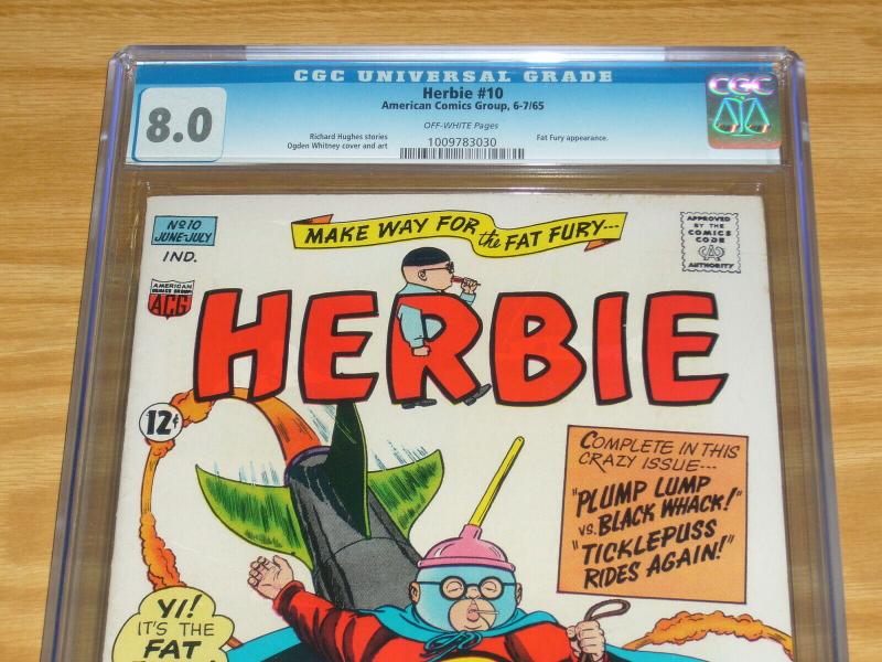 Herbie #10 CGC 8.0 ogden whitney - fat fury - silver age ACG 1965 bomb cover