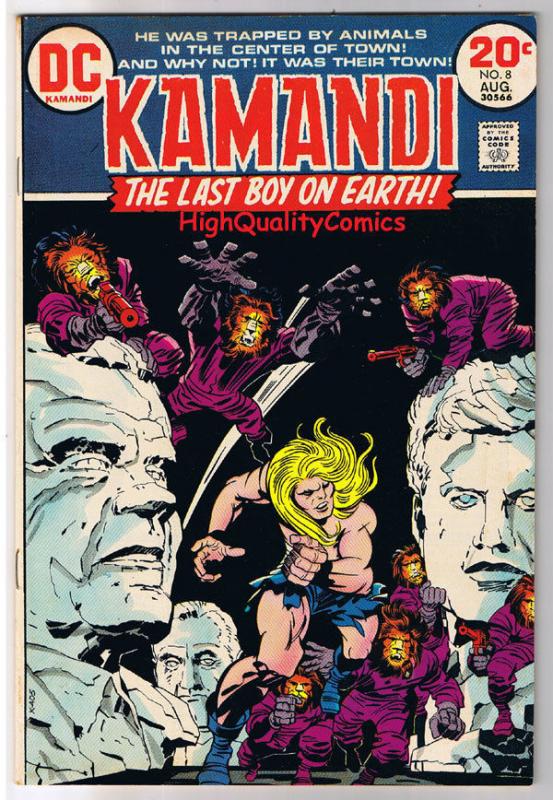 KAMANDI #8, VF-, Jack Kirby, Last Boy on Earth, 1972, more JK in store