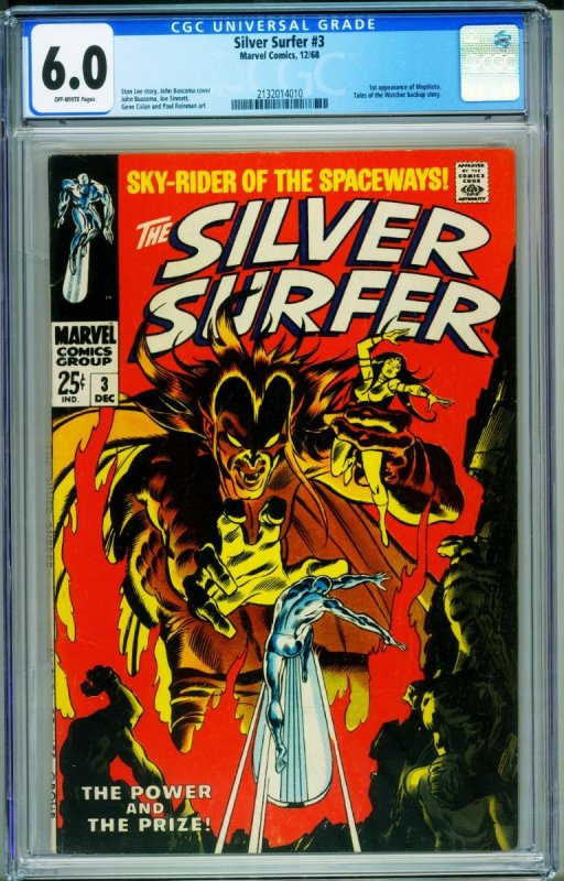 Silver Surfer #3 CGC 6.0 1968 silver age Marvel 1st Mephisto 2132014010
