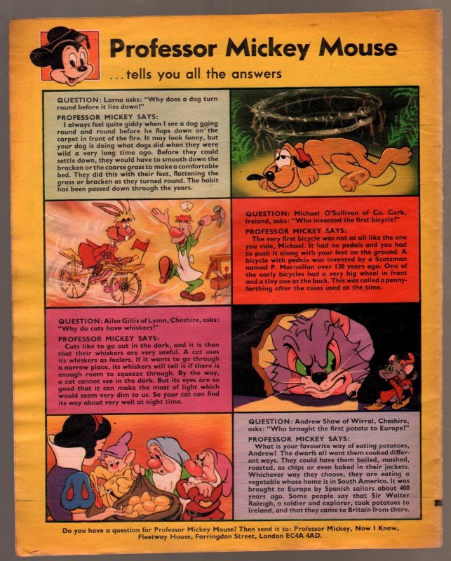 Walt Disney's Now I Know #26 1973-U.K.Dormouse-G