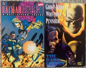 LOT OF 8 PUNISHER TEAM-UP GRAPHIC NOVELS | BATMAN, CAPTAIN AMERICA, WOLVERINE