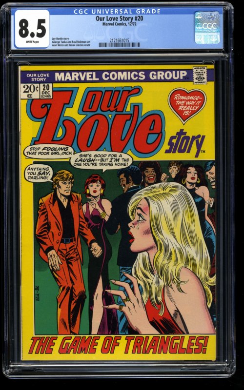 Our Love Story #20 CGC VF+ 8.5 White Pages